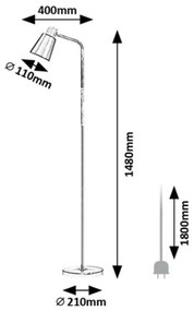 Rabalux 74003  lampa stojąca podłogowa Azim, czarny