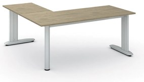 Narożne biurko PRIMO FLEXIBLE, 180x180 cm, dąb naturalny