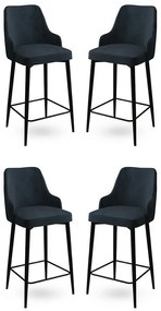 Zestaw krzeseł barowych Enox Anthracite and Black, 4 szt., 4 szt.