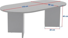 Stolik konferencyjny SAVERO, dąb Sapphire