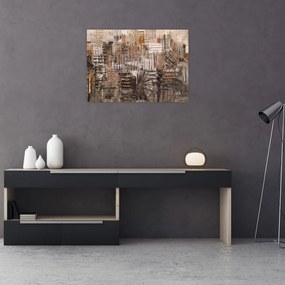 Obraz - Abstrakcja w odcieniach brązu (70x50 cm)