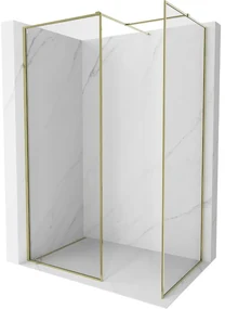 Mexen Kioto-XF ścianka prysznicowa Walk-in z ramką 150 x 70 cm, transparent 10 mm, złota - 800-150-202-04-50-070-XF
