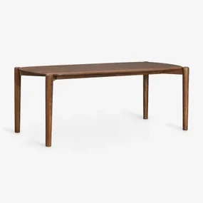 Stół Jadalniany Prostokątny 200x90 Cm Z Drewna Mango Gina Ciemny Drewniany Uchwyt - Sklum