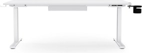 Biurko elektryczne z regulacją wysokości ergonomiczne białe,1600x800 mm: ARIA