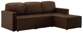 Rozkładana sofa kanapa modułowa brązowa - Odi 4Q