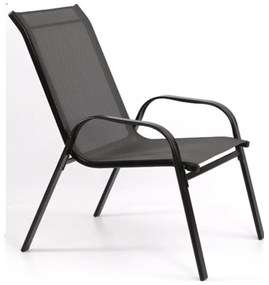 Zestaw ogrodowy TAVERNO 1 + 4, stół 80x80 cm, czarny