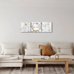 Obraz - Drzewo ze złotą ozdobą (z zegarem) (90x30 cm)