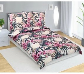 Bellatex Pościel bawełniana Amarylka różowy, 140 x200 cm, 70 x 90 cm