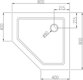 Brodzik pięciokątny z akrylu sanitarnego