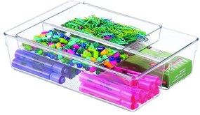 Dwupoziomowy organizer do szuflad kuchennych iDesign Linus, 31x20 cm