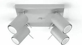 Plafony Nowoczesny Ring, Stal - 4 Źródło - L.25 X H.16 Cm - Szary