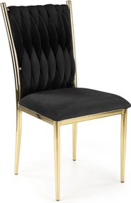 Velvetowe krzesło glamour na złotym stelażu K436