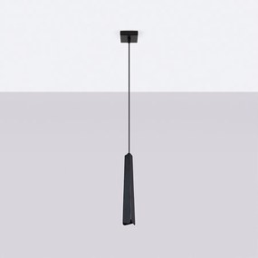 Lampy wiszące skandynawski Astel, stal - 1 źródło światła 4000K - L.8 x H.120 cm - czarny