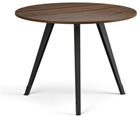 Stolik kawowy PRIMO ZEN, średnica 100 cm, czarna podstawa, orzech