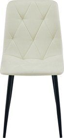Kremowe krzesło do kuchni LIBRA z czarnymi nogami