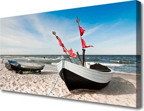 Fotoobraz na płótnie Łódź na Spokojnym Brzegu