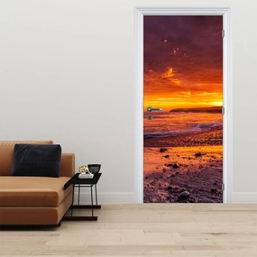 Fototapeta na drzwi - Zachód Słońca nad morzem (95x205cm)