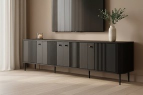 Szafka RTV Vesper 4D 187 cm - czarny / czarne nogi