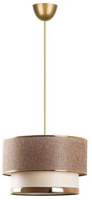 Lampa wisząca w beżowo-złotym kolorze z tekstylnym kloszem ø 30 cm Cake – Opviq lights