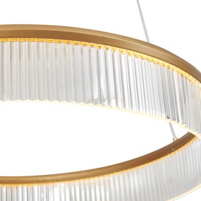 Nowoczesna lampa wisząca mosiężna 59 cm z LED z 3-stopniową regulacją ściemniania - Żyrandol Anello Nowoczesny Oswietlenie wewnetrzne