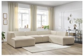 Beżowy narożnik modułowy z materiału bouclé (prawostronny/w kształcie litery U) Megeve – Bobochic Paris