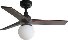 Faro Barcelona Klim S wentylator sufitowy, czarny / ciemny orzech, cichy silnik DC, oświetlenie LED ściemnialne, pilot zdalnego sterowania