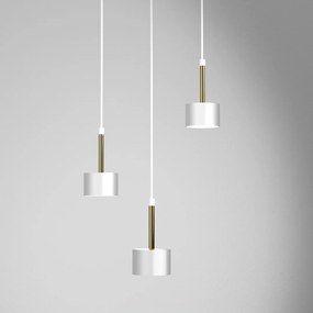 Lampa wisząca ARENA WHITE/GOLD 3xGX53, potrójna, na kole biała