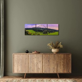 Obraz łąki (z zegarem) (90x30 cm)