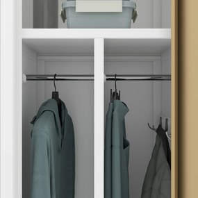 Szafka pracownicza czterokomorowa biała/orzech, 800x1800x500 mm: KACPER Eco Design