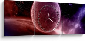 Obraz - Planeta (z zegarem) (90x30 cm)