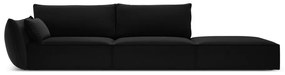 Czarna aksamitna sofa lewostronna 264 cm Vanda – Mazzini Sofas