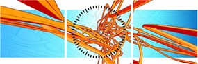 Obraz - Splecione linie, abstrakcja (z zegarem) (90x30 cm)
