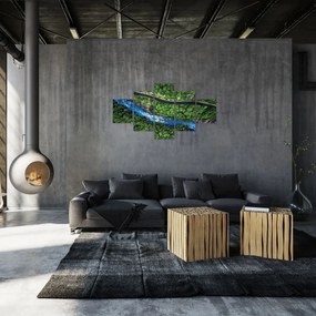 Obraz - Rzeka między górami, Kaukaz, Rosja (125x70 cm)
