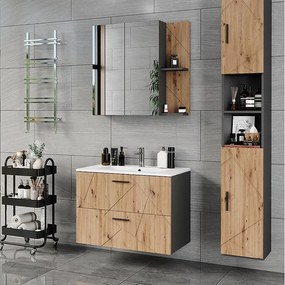 Zestaw mebli łazienkowych antracyt/artisan 80x44.6x57 irma