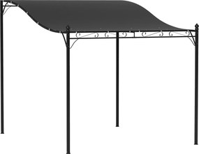 Outsunny 2,5 x 3 m Pergola, montowana na ścianie, odporna na wodę, metalowa konstrukcja, otwory odpływowe, zacienienie, ciemnoszary