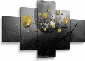 Obraz złotych abstrakcyjnych kul (125x70 cm)
