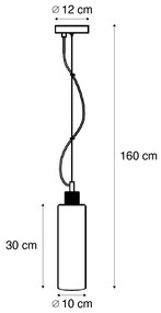 Lampa wisząca w stylu Hotel Chic ciemny brąz z bursztynowym szkłem - StavelotElegancki hotelowy Oswietlenie wewnetrzne