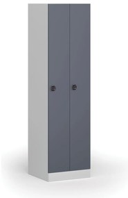 Szafka ubraniowa S1 wąska, 2-drzwiowa, 1850 x 500 x 500 mm, demontaż, zamek kodowy, drzwi ciemnoszare