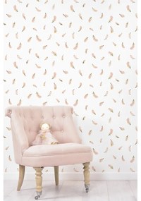 Tapeta dziecięca 10 m x 50 cm Gold Feathers – Lilipinso