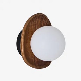 Kinkiet Ścienny Z Drewna Akacjowego Freidy ↑16 Cm - Sklum