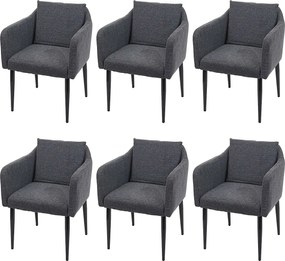 Krzesło do jadalni MCW-H93 (zestaw 6 sztuk),  tkanina/tekstylia ciemnoszary