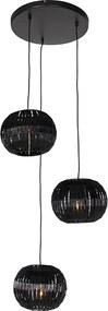 Nowoczesna lampa wisząca czarna 3-punktowa - Zoë