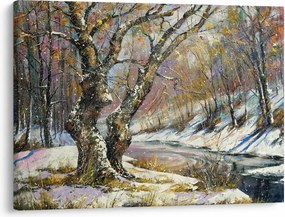 Obraz namalowanego zimowego krajobrazu (70x50 cm)