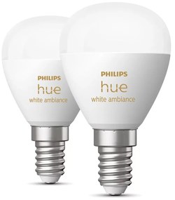 Inteligentne żarówki z gwintem E14, 5 W zestaw 2 szt. White ambiance – Philips Hue