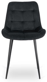 Zestaw Stół Kwadratowy Rozkładany MAX 80-160 cm Dąb Craft/Czarny i 6 Krzeseł Tapicerowanych CHRIS Czarnych Nowoczesnych