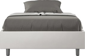 Łóżko bez stelaża tapicerowane 140x190 sztucznej skóry biały Azelia