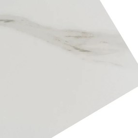 Stół Rozkładany Prostokątny VICTOR 160-240 cm Ceramiczny Biały Marmur/Czarny do Jadalni Loft