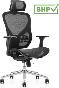 Fotel siatkowy do pracy przy komputerze Herta, zgodny z normą BHP
