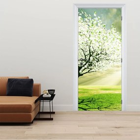 Fototapeta na drzwi - Drzewo na łące (95x205cm)