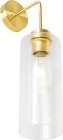 Lampa ścienna art deco złota ze szkłem - Laura